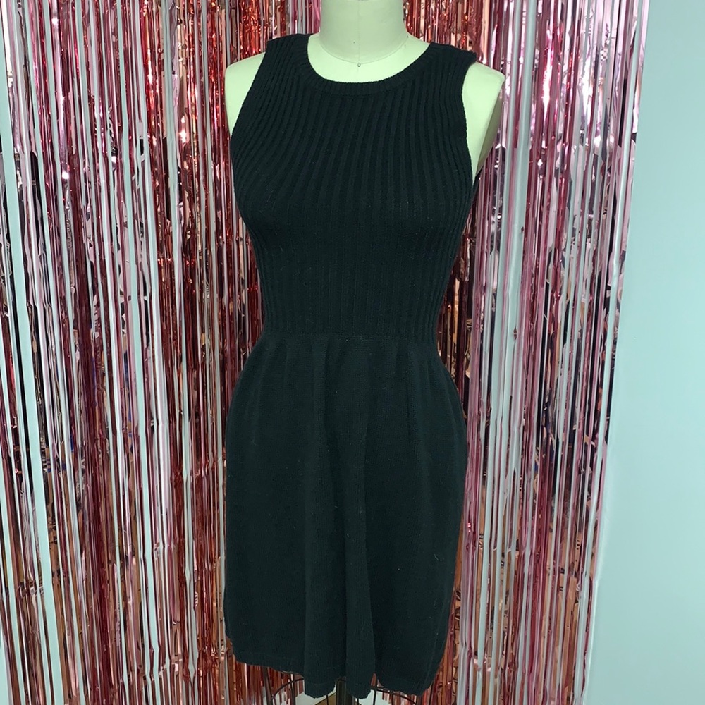 Black knit dress